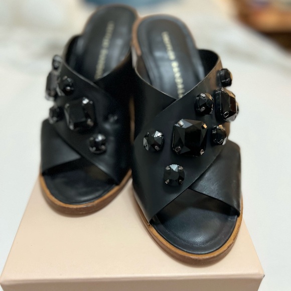 Loeffler Randall Etta Jewel-Embellished Black Mule Sandal - Picture 9 of 11